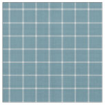 Dusty Teal and White Windowpane Plaid Pattern Fabric