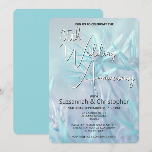 Dusty Teal Floral Wedding Anniversary Party