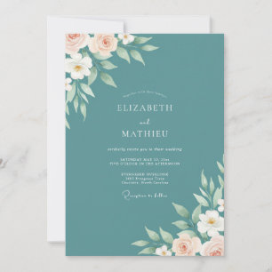 Dusty Teal Foliage Eucalyptus Wedding Invitation