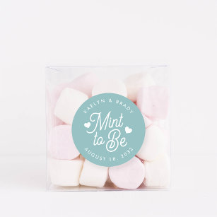 Dusty Teal   Mint to Be Personalized Wedding Favor Classic Round Sticker
