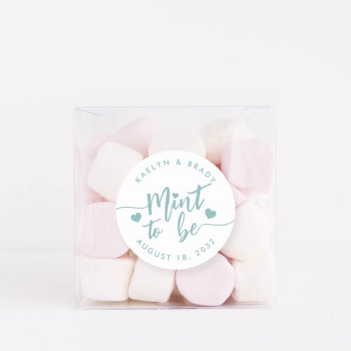 Dusty Teal  Mint to Be Personalized Wedding Favor Classic Round Sticker