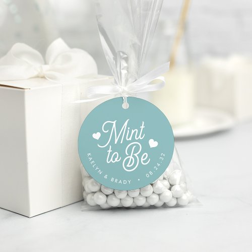 Dusty Teal  Mint to Be Personalized Wedding Favor Tags