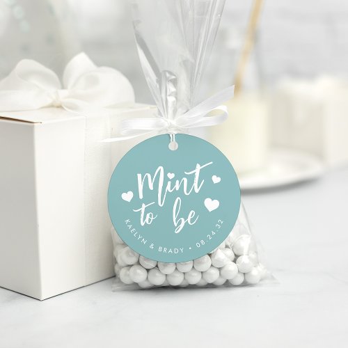 Dusty Teal  Mint to Be Personalized Wedding Favor Tags