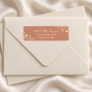 Dusty Terracotta Floral Wedding Return Address Label