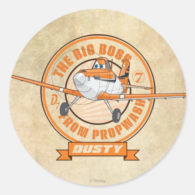 Dusty - The Big Boss from Propwash Classic Round Sticker (Front)