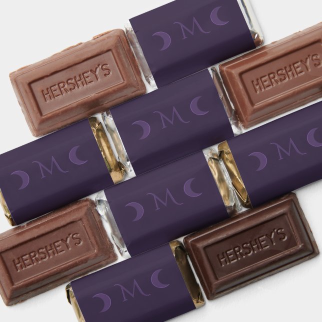 Dusty Violet Crescent Moons Monogram Hershey's Miniatures (Assorted)