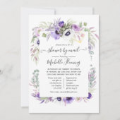 Dusty Violet Floral Baby Shower by Mail Invitation (Front)