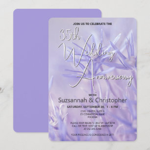 Dusty Violet Floral Wedding Anniversary Party Invitation