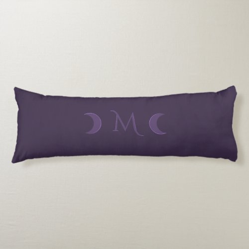Dusty Violet Monogram Crescent Moon Body Pillow