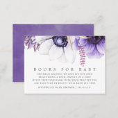 Dusty Violet Watercolor Floral Baby Book Request Enclosure Card (Front/Back)