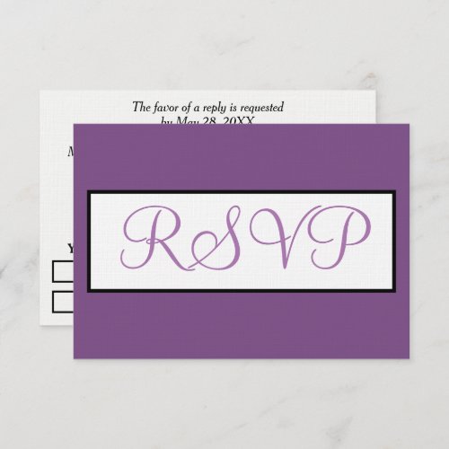 Dusty Violet Wedding RSVP Script