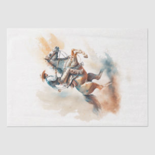 Dusty Western Watercolor “Bucking Bronco”   Tissue Paper