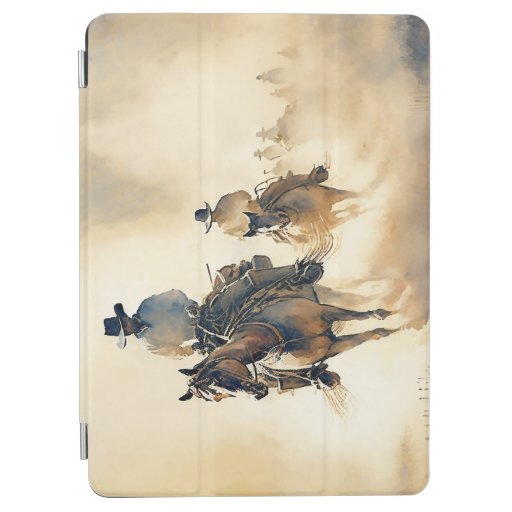 Dusty Western Watercolor ‘Riders in the Dawn’   iPad Air Cover