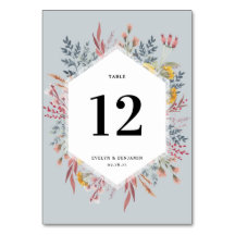 Dusty Wildflower Watercolor Botanical Wedding Tabl