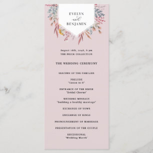Dusty Wildflower Watercolor Floral Wedding Program