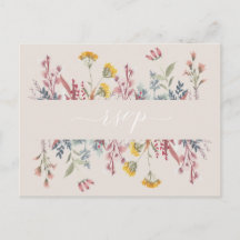 Dusty Wildflower Watercolor Meal Choice RSVP