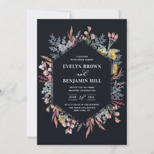Dusty Wildflower Watercolor Wedding Invitation