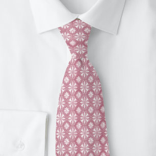 Dusty Wine Geometric Floral Neck Tie