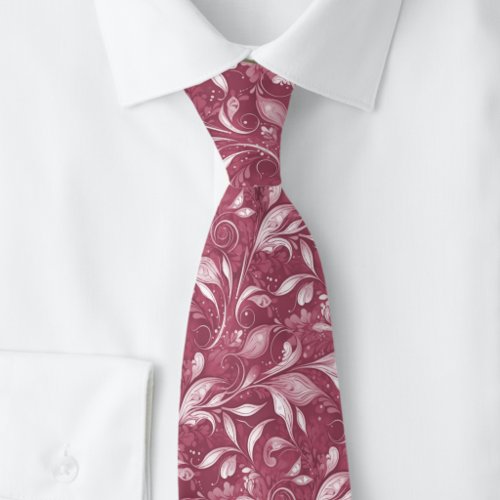 Dusty Wine Luscious Botanical Neck Tie