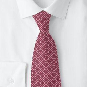 Dusty Wine Notched Diamond Neck Tie