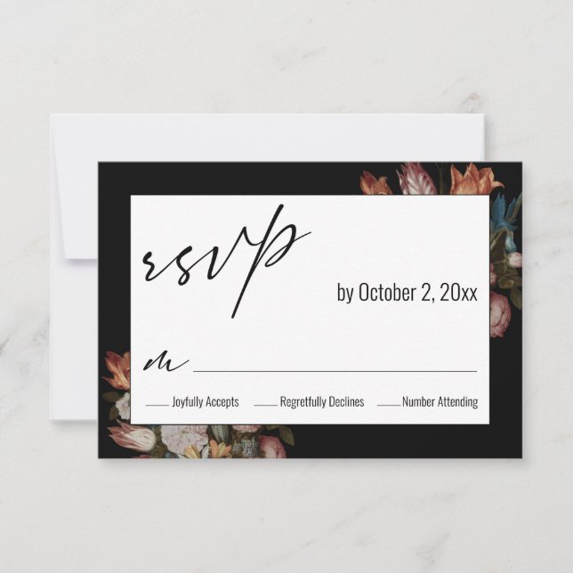 Dutch Ambrosius Bosschaert's "Flowers in a Glass" RSVP Card (Front)