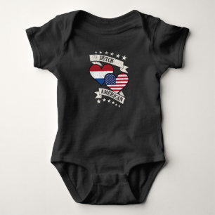 Dutch American Heart Flags Netherlands America Baby Bodysuit