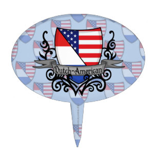 Dutch-American Shield Flag Cake Topper