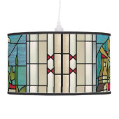 Dutch Art Deco Windmill Stained Glass Lamp (Right)
