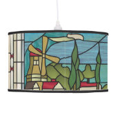 Dutch Art Deco Windmill Stained Glass Lamp (Back)