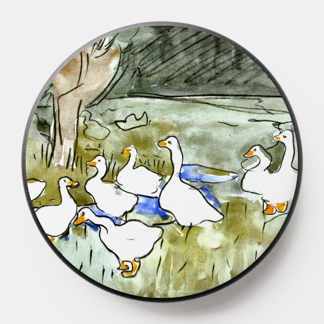 Dutch Art Nouveau Ducks and Geese PopSocket (Popsocket)