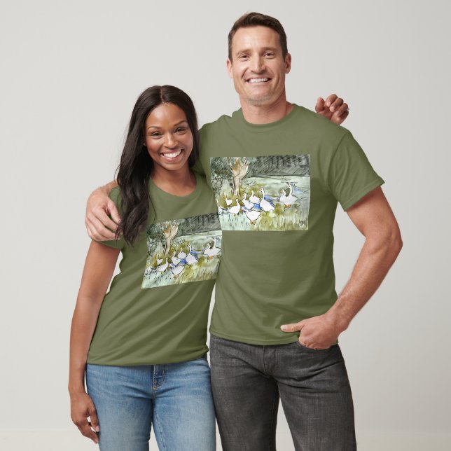 Dutch Art Nouveau Ducks and Geese T-Shirt (Unisex)