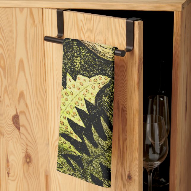 Dutch Art Nouveau Frog in Tree Kitchen Towel (Thirds Fold)