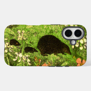 Dutch Art Nouveau Hedgehog and Babies iPhone 16 Case