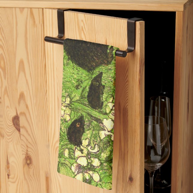 Dutch Art Nouveau Hedgehog and Babies Kitchen Towel (Thirds Fold)