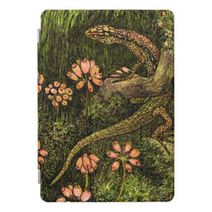 Dutch Art Nouveau Lizard and Wildflowers iPad Pro Cover