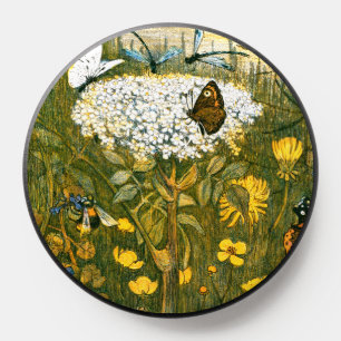Dutch Art Nouveau Meadow Wildflowers, Butterflies PopSocket