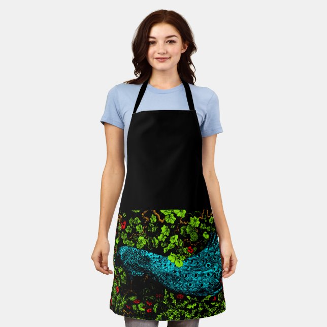Dutch Art Nouveau Peacock and Butterfly  Apron (Worn)