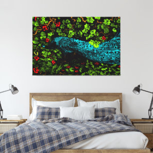 Dutch Art Nouveau Peacock and Butterfly Canvas Print