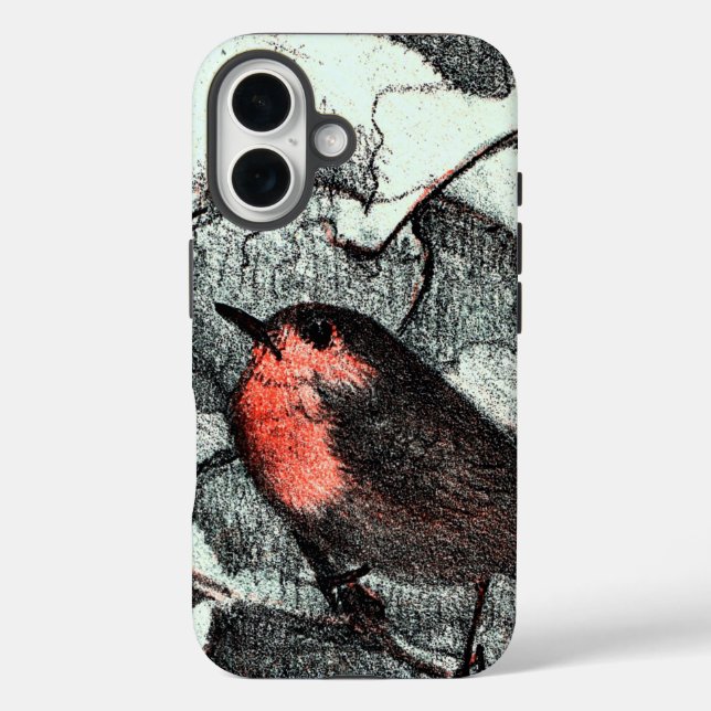 Dutch Art Nouveau Robin Bird in Winter Case-Mate iPhone Case (Back)