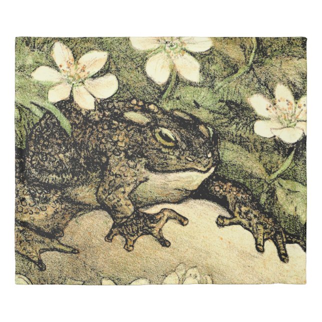 Dutch Art Nouveau Toad and Dogwood  Duvet Cover (Front)