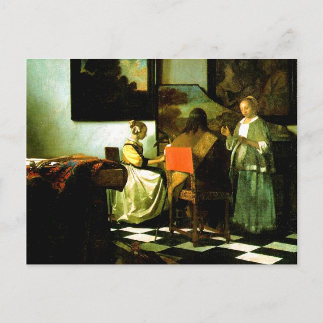 Dutch Artist Vermeer Painting The Concert Postcard (Front)