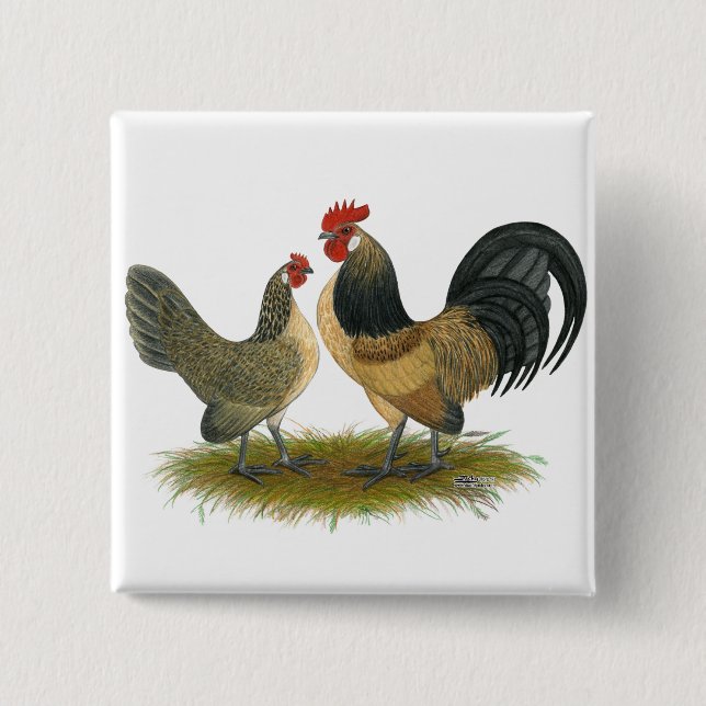 Dutch Bantam:  Blue Quail Pinback Button (Front)