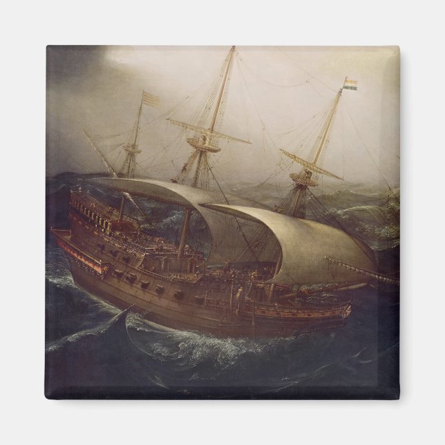 Dutch Battleship in a Storm Magnet (Front)