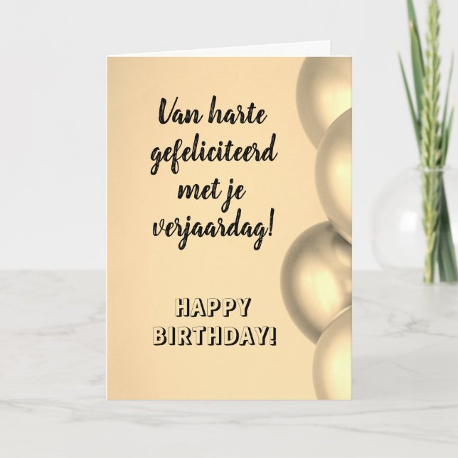Dutch Birthday  Gefeliciteerd met je verjaardag Card (Front)