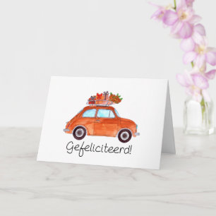 Dutch Birthday Retro Fiat 500 Card