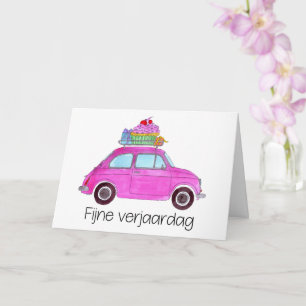 Dutch Birthday Retro Fiat 500 Card