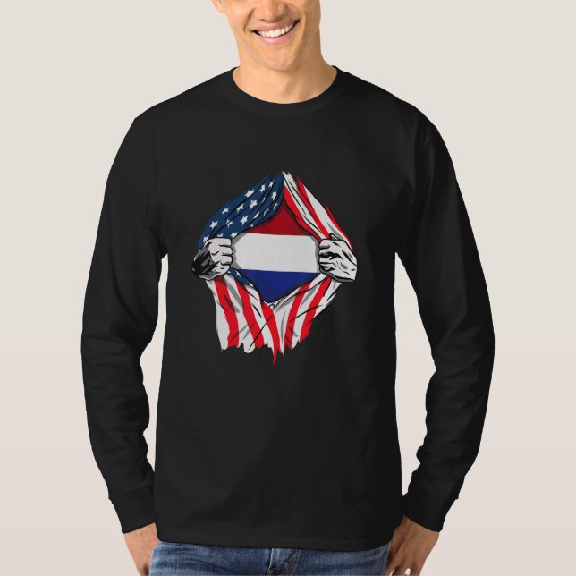 Dutch Blood Inside Me Netherlands Flag T-Shirt (Front)