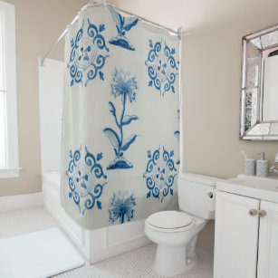 Louis Vuitton Blue Monogram Bathroom Set With Shower Curtain