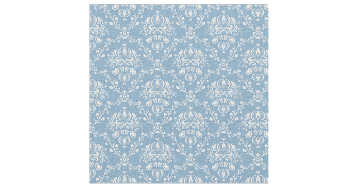 Dutch Blue Damask Fabric Zazzle