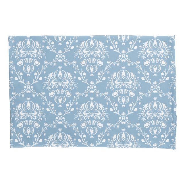 Dutch Blue Damask Pillowcase (Front-Left)